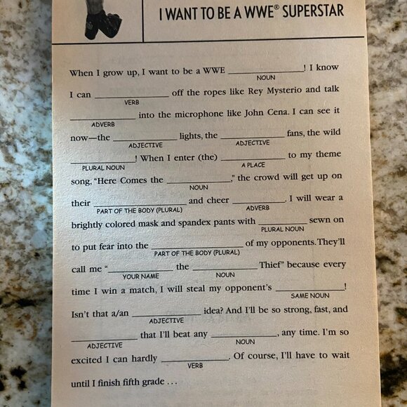 WWE Mad Libs Activity Book World's Greatest Word Game by Roger Price & Leonard S - Picture 3 of 3
